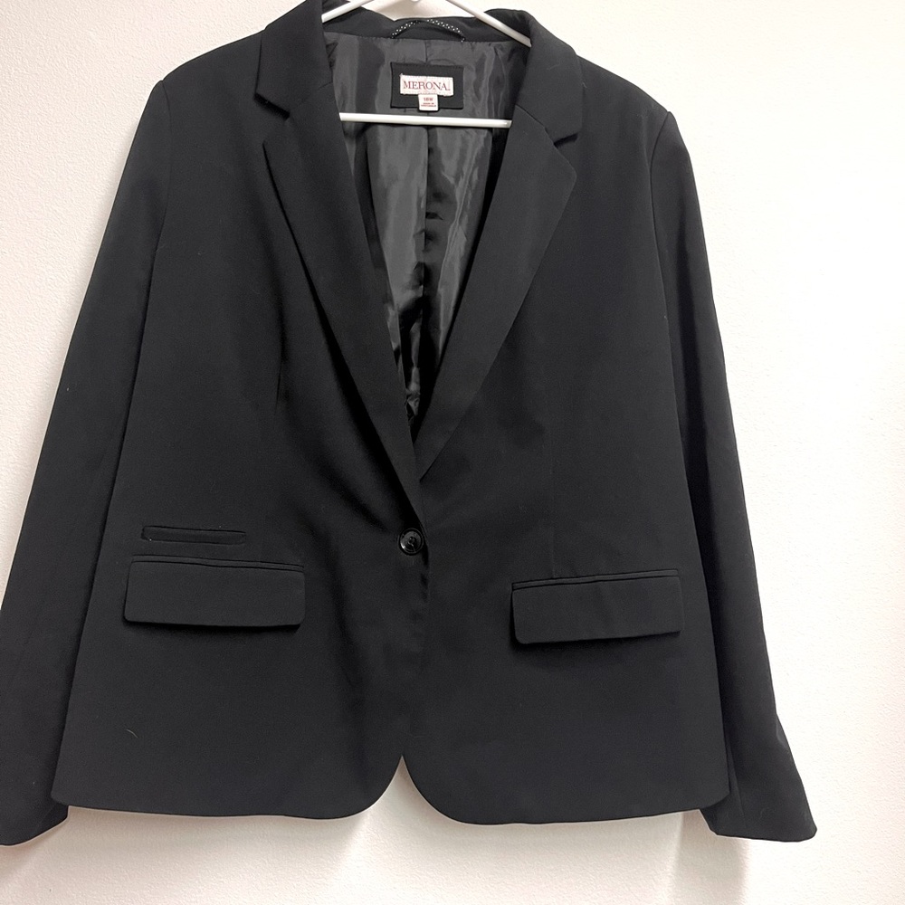 Merona Plus Size Black Blazer - Size 18W